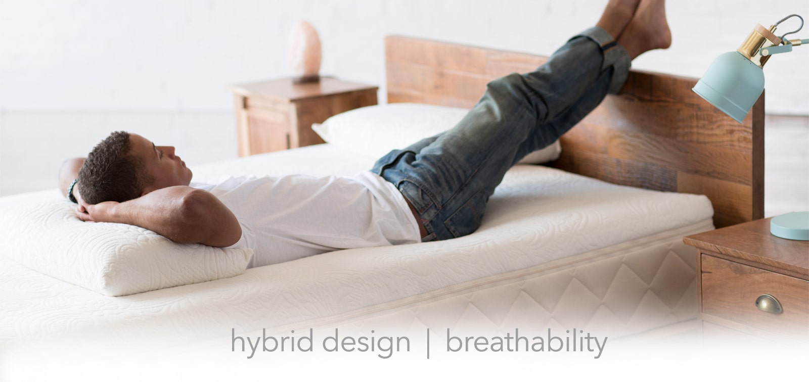 Man Resting On Mattress